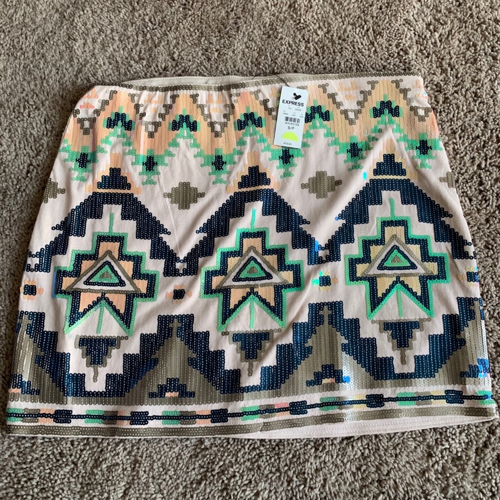 Express Sequin Mini Skirt